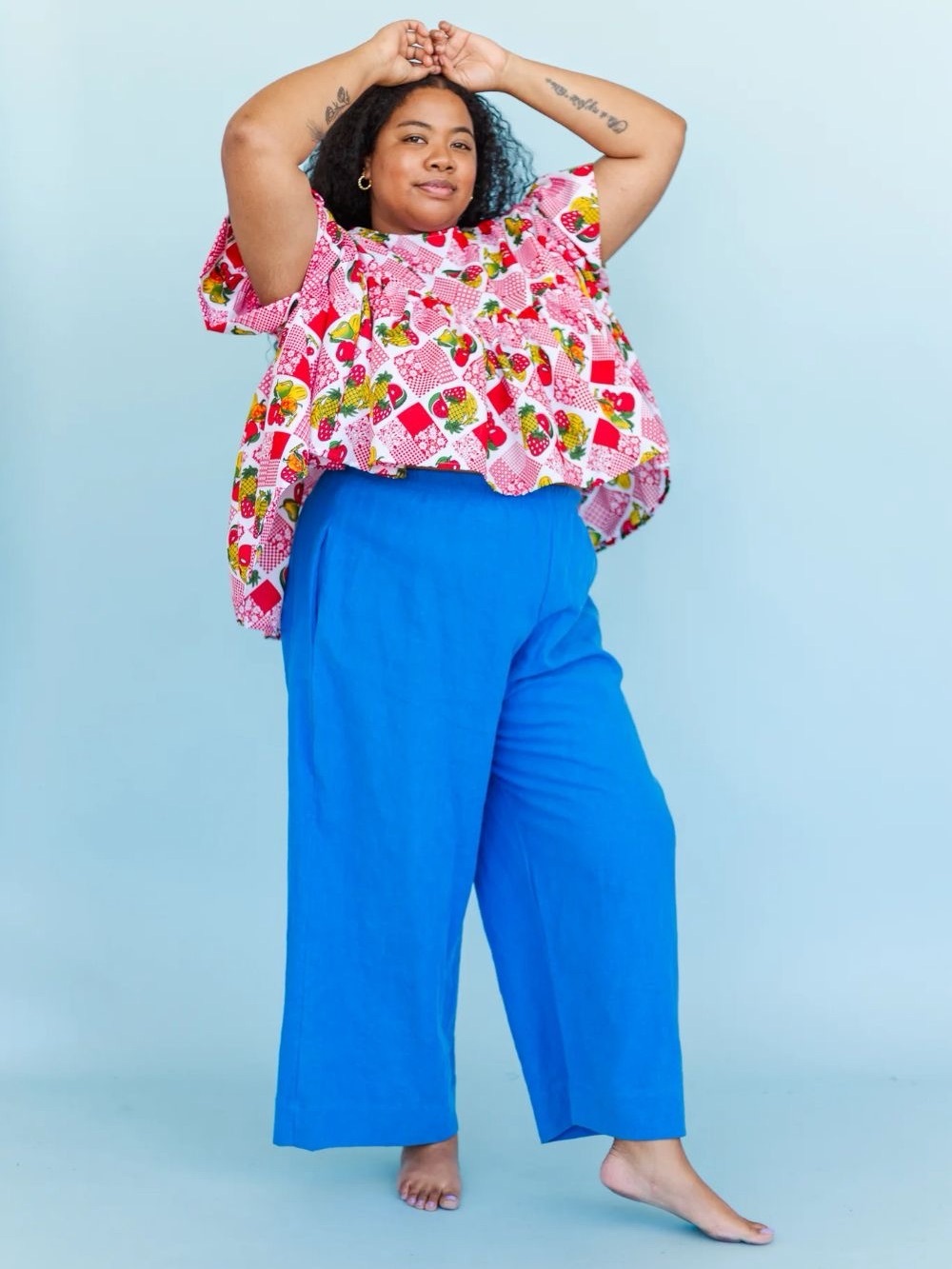 Nettle Studios | Mid Easy Pant in Cobalt Linen